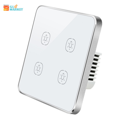 Glomarket Smart Wall Switch EU Standard 1 / 2 / 3 / 4 Gang Tuya Wifi Voice Control