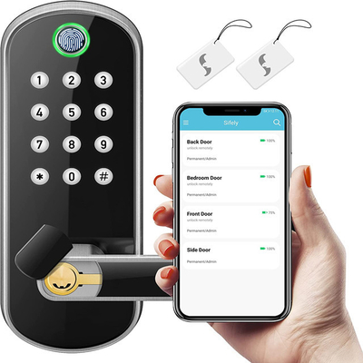 Waterproof Fingerprint Door Lock Tuya Wifi Remote Conttrol Code Smart