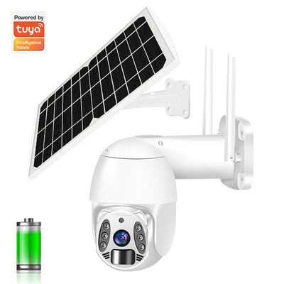 Night Vision Solar Security PTZ Camera Tuya Wifi / 4G Cloud Storage IP Camera