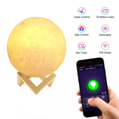 Glomarket Tuya 3D Printed Moon Lamp Night Light 16 Million Colors Adjustable