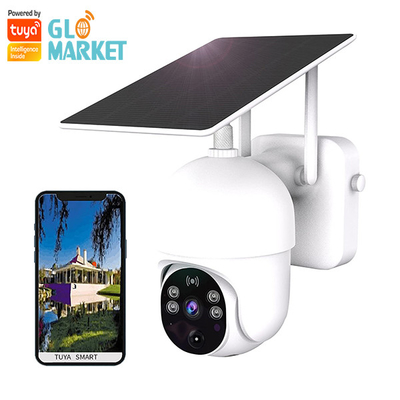 Glomarket Tuya Smart Wifi Solar Camera Waterproof App Control PIR Motion Detection Camera