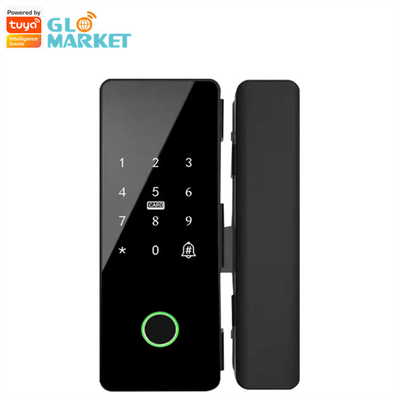 Fingerprint Tuya APP Remote Smart Glass Door Lock BLE Eletronic Auto Locking With Doorbell