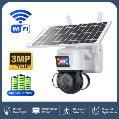 Wifi 4G Solar PTZ Camera Smart Color+IR Night Vision PIR Human Detection Alerts