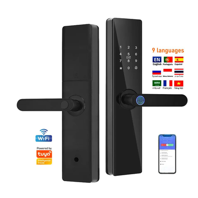 Glomarket Tuya TTlock Fingerprint Digital Password Apartment Home Room Cerraduras Inteligentes Security Smart Wooden Door Lock