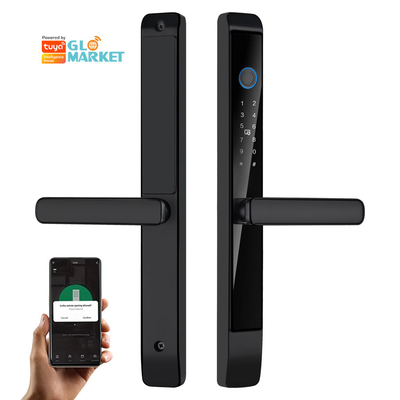 Glomarket Outdoor Aluminum Sliding Door Lock Digital Handle Electronic Ttlock Fingerprint Tuya Waterproof smart Locks
