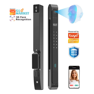 Glomarket Outdoor Waterproof Ip68 Digital Electronic Tuya Smart Locks Fingerprint Aluminum Steel Sliding Glass Door Lock