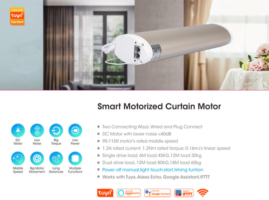 10A 1.2N.M Tuya Wifi Curtain Motor 100-240VAC Security Smart Home