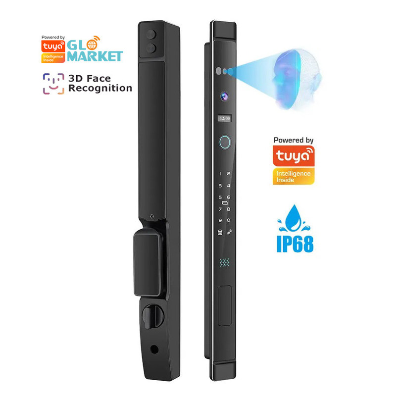 Glomarket 3D Face Recognition Tuya Wifi Aluminum Sliding Door Lock ...
