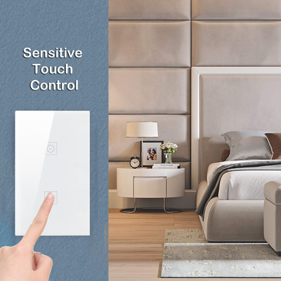 Glomarket 2 Gang Wifi Tuya Glass Panels Light Wall Fan Smart Switch No Neutral Smart Switch With Button For Home