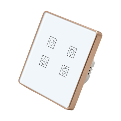 Glomarket 4 Gang Smart Glass Panel Light Wireless Switch No Neutral Zigbee Support Alexa Google Home Switch