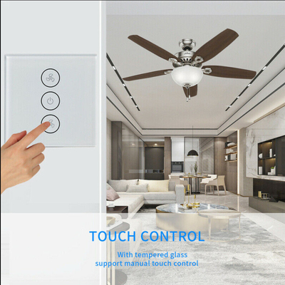 Glomarket Eu Standard Wifi Smart Ceiling Fan Switch With Touch Panel Interruptor App Remote Control Switch