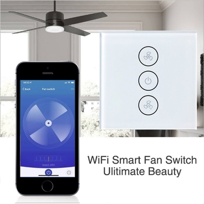 Glomarket Tuya Zigbee Glass Touch Panel Smart Voice Control Ceiling Fan Lamp 10A Wireless 2.4Ghz Switch