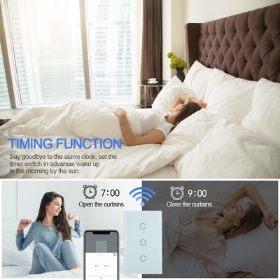 Glomarket Tuya Wifi Smart Touch Curtains Switch Wireless App Control Glass Touch Panel Switch For Home