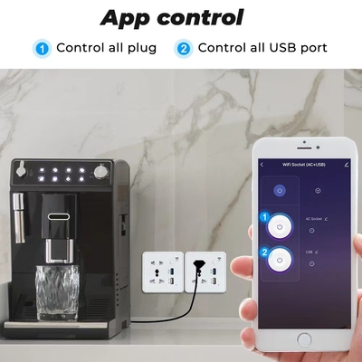 Glomarket Tuya Wifi Smart Sockets Usb Charger Electrical Plug Socket Remote Control With Alexa Google For Smart Home