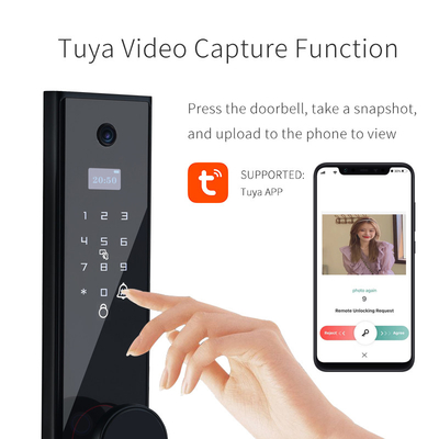 Waterproof Tuya Wifi Smart Door Lock With Camera Electronic Fingerprint Digital Lock