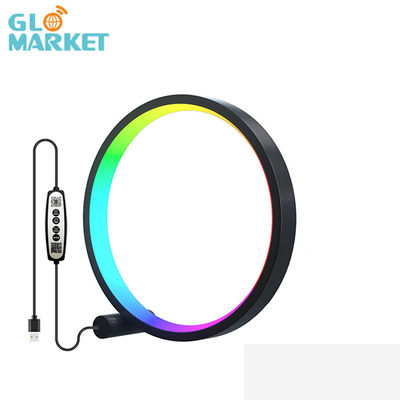 Modern Smart RGB Ring Desk Lamp 3 Color Temperature Remote / Switch Control