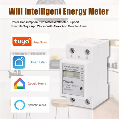 Tuya Monitoring Smart LCD Display Wifi Energy Meter Remote Control