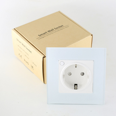 Glomarket Tuya Smart EU Standard Socket 16A WiFi Smart Home Glass Panel Wall Power Socket Work Alexa Google Home Compati