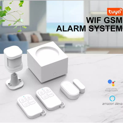 Glomarket Smart Tuya WIFI+GSM Home Security Alarm System Smart Home Burglar Alarm Security Fire Smoke Detect System