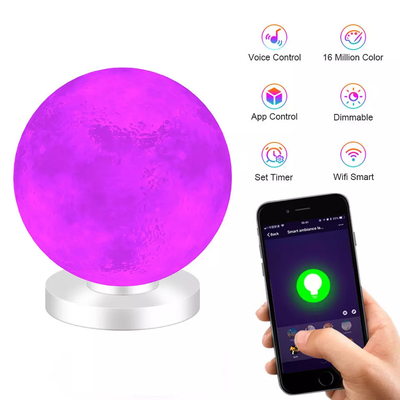 Glomarket Smart WiFi LED Light Desk Tuya 3D Printed Moon Lamp