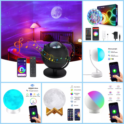 Glomarket Tuya Smart WiFi LED Light 3D Print Moon Light Dual Mode Dimmable