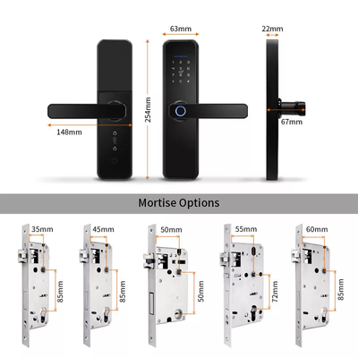 WiFi Smart Door Lock Waterproof Tuya App Control Fingerprint Password Unlock