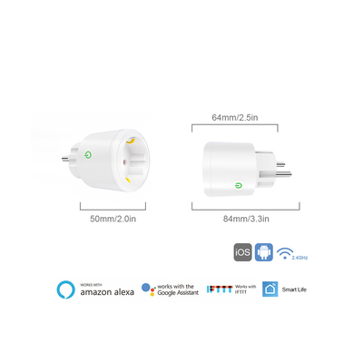 Glomarket Tuya Wifi EU Smart Plug Wireless Voice Control Work With Google Alexa