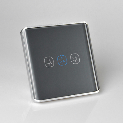 Wifi/Zigbee Tuya Smart Switch UK/EU Standard 3 Gang Curved Surface Touch APP Voice Control