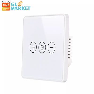 Glomarket Tuya Wifi Smart Dimmer Switch Glass Panel Voice Remote Control