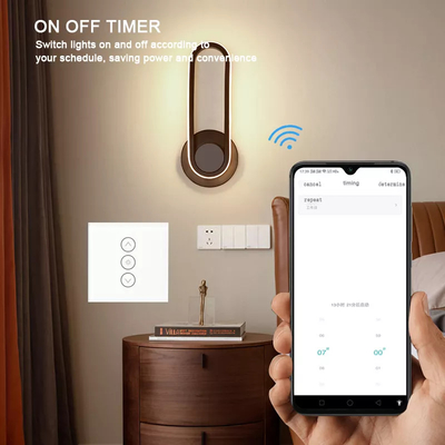 Glomarket Tuya Wifi Smart Dimmer Switch Glass Panel Voice Remote Control