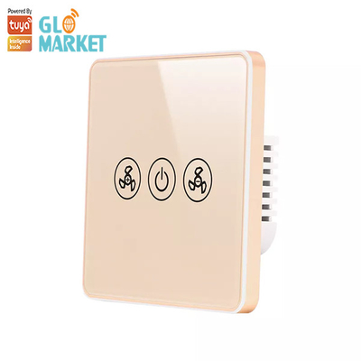 Glomarket Tuya Smart Wifi Fan Switch EU Standard Glass Touch Wall Wireless Remote Control