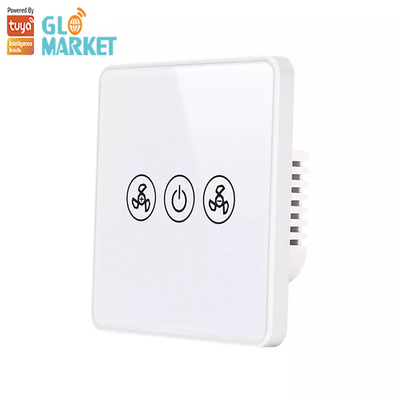 Glomarket Tuya Smart Wifi Fan Switch EU Standard Glass Touch Wall Wireless Remote Control