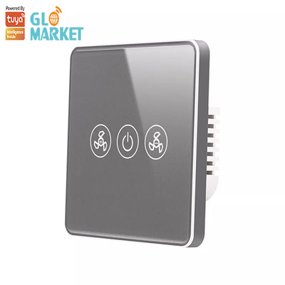 Glomarket Tuya Smart Wifi Fan Switch EU Standard Glass Touch Wall Wireless Remote Control