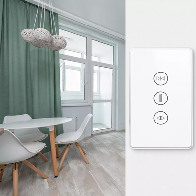 US Standard Tuya Wifi Smart Curtain Switch Touch Button Voice Control Smart Shutter Switch