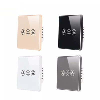 Tuya Smart Wifi Fan Switch EU Standard Glass Touch Wall Wireless Remote Control