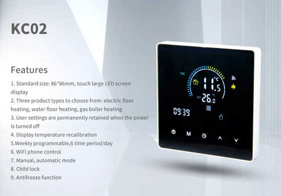 Tuya Wifi Programmable Smart Thermostat For Electric Water Floor Gas Boiler Heating