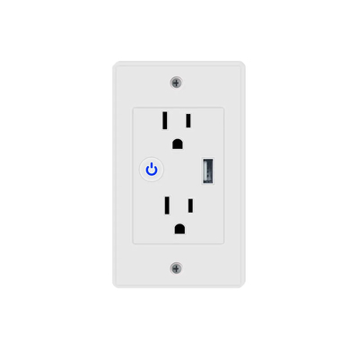 Tuya 2.4GHz Wifi Wall Outlet Electrical Smart Plug Socket With 1 USB Port