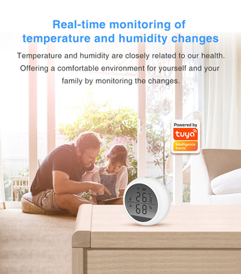 Tuya Smart Digital Wifi Temperature And Humidity Sensor LCD Screen With Alexa Google Home