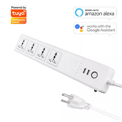 Tuya Wifi Smart Power Strip Socket UK EU US Type 4 AC 4 USB 1.5m Extension Cable Socket