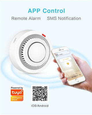 Tuya Smart WiFi Smoke Detector APP Control Remote Alarm SMS Notification 80DB Siren