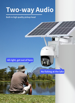 Wifi Tuya Smart Solar Camera 20Watt Outdoor Surveillance PTZ Camera With Solar Panels