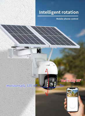 Wifi Tuya Smart Solar Camera 20Watt Outdoor Surveillance PTZ Camera With Solar Panels