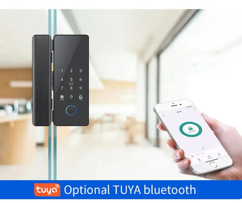 Fingerprint Tuya APP Remote Smart Glass Door Lock BLE Eletronic Auto Locking With Doorbell