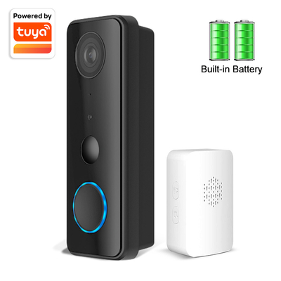 Tuay Smart Audio Doorbell Wifi HD 1080p IP65 Waterproof PIR Built-In Battery Two-Way