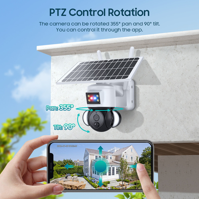 Wifi 4G Solar PTZ Camera Smart Color+IR Night Vision PIR Human Detection Alerts