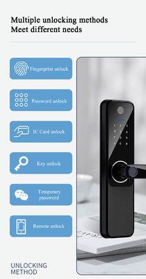 Intelligent Fingerprint Door Lock Wide Angle Tuya Smart App Cat'S Eye Doorbell