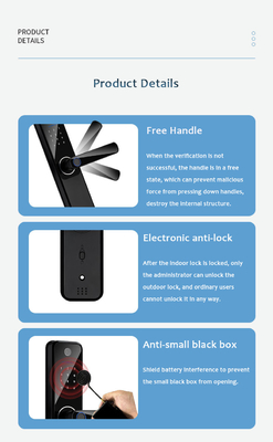 Intelligent Fingerprint Door Lock Wide Angle Tuya Smart App Cat'S Eye Doorbell