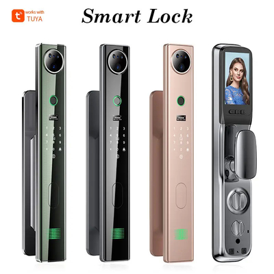 4200mah Large Lithium Battery Intelligent Door Lock With Cat Eye Surveillance Camera