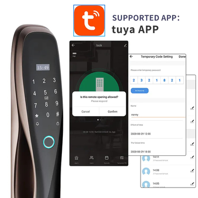 Glomarket Tuya Door Lock Fully Automatic Rechargeable Battery Smart Fingerprint Password Card Key Unlock Biometric Door