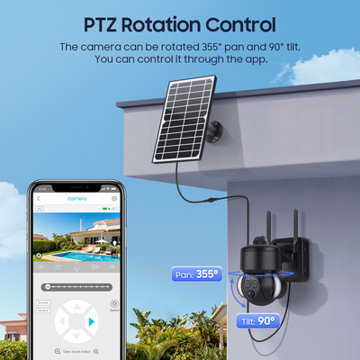 Glomarket Ubox Wifi/4G Smart 12X ZOOM Floodlight Solar Battery PTZ Camera 6MP PIR Human Detection Camera